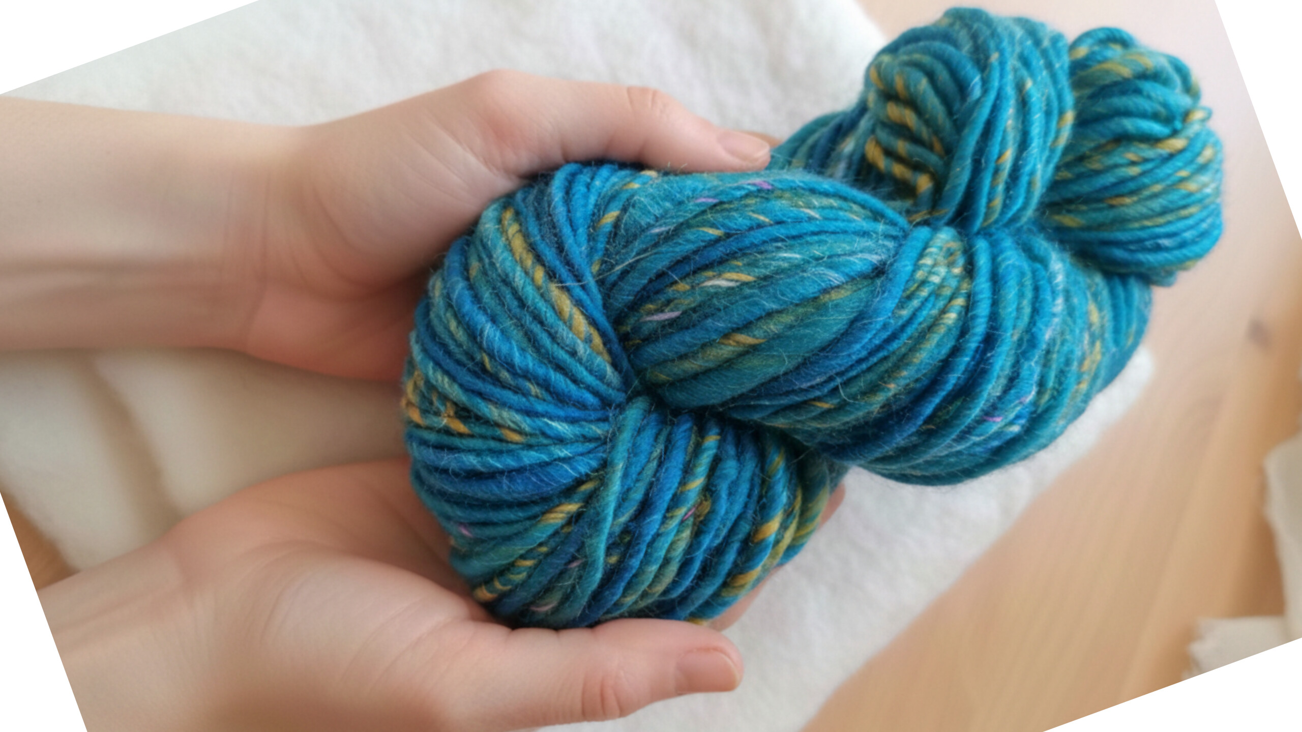 Handspun Yarn: Teal and Gold and… the Big Betrayal